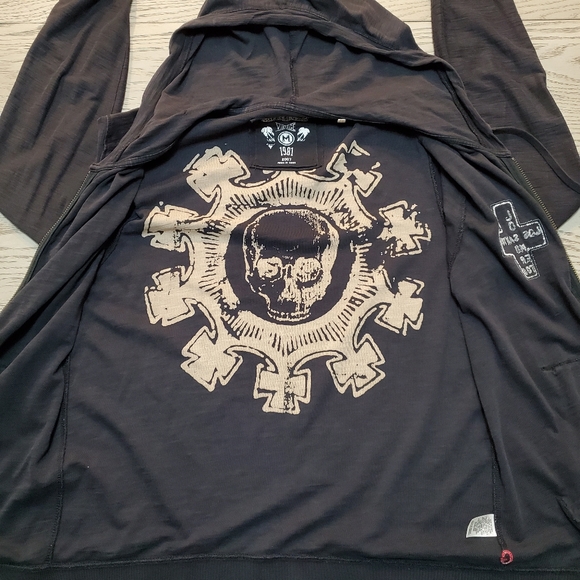 Guess Jeans Distressed Zip Up Medium - Picture 5 of 8